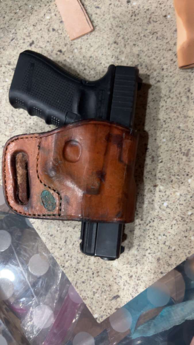 hand made leather gun holder