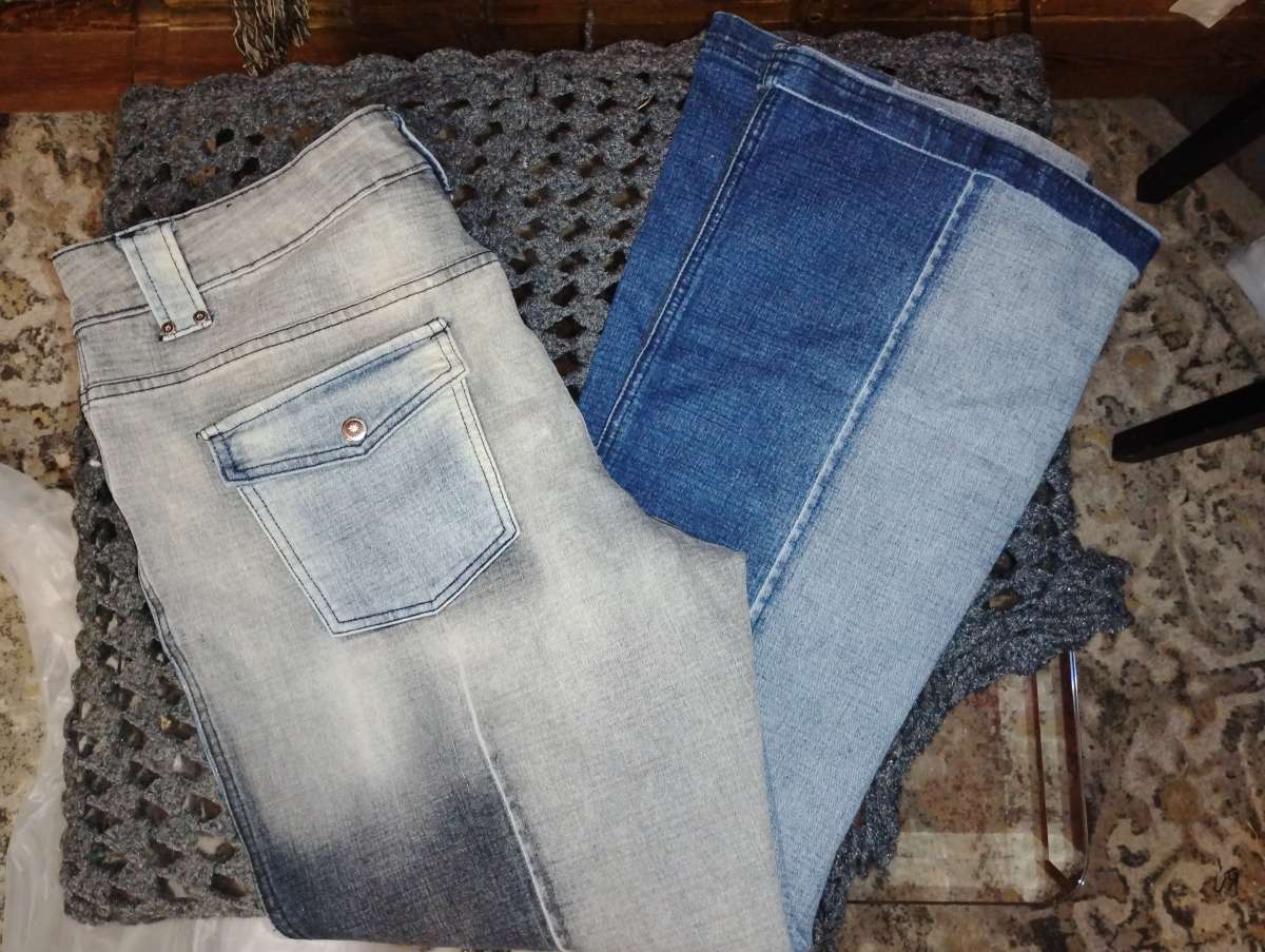 two tone cast jeans