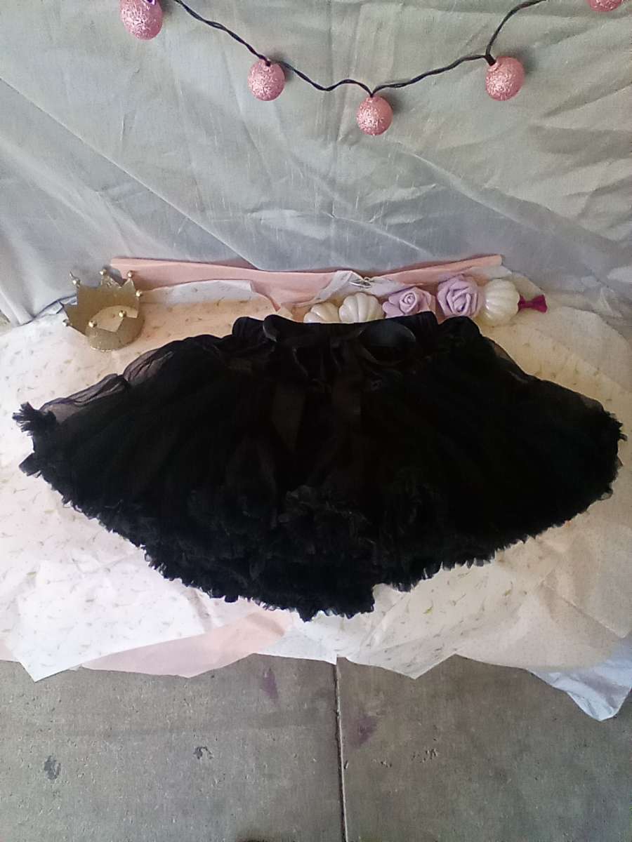 0 to 1yrs Black TuTu Pettiskrt EUC Bow Cinches Waist