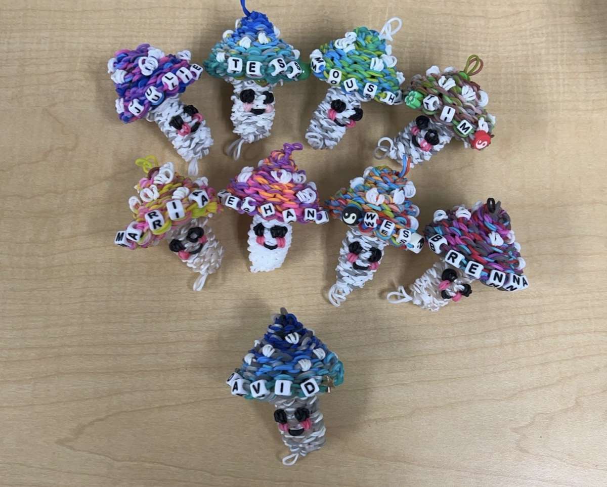 Handcrafted and Personalized Rainbow Loom Mushrooms