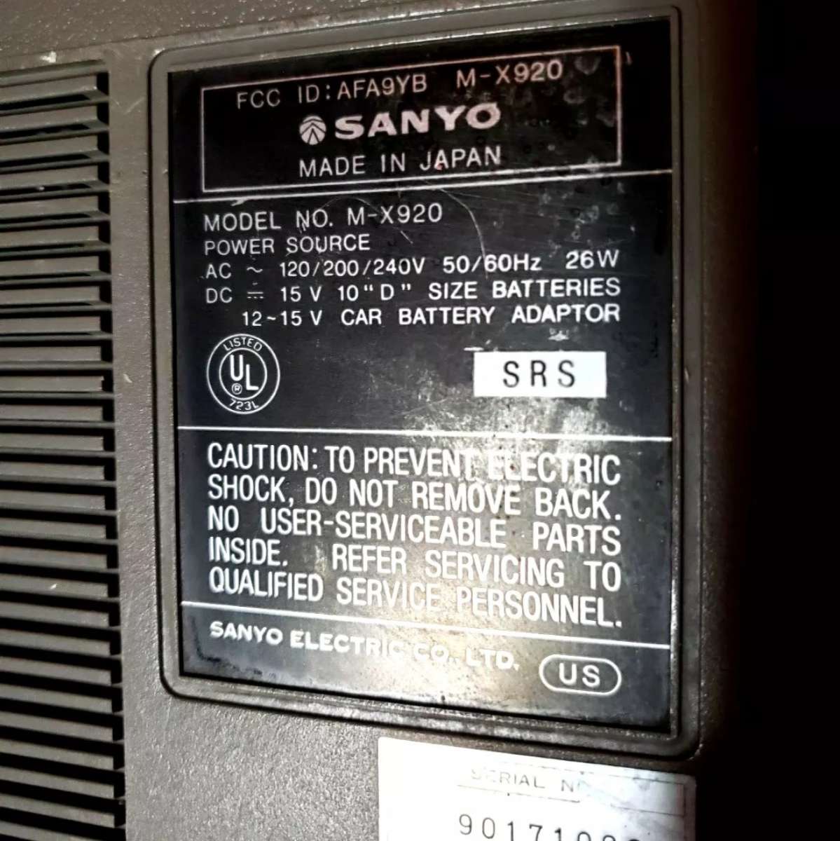 Sanyo MX920 Vintage Boombox Tested Works Made In Japan W Plu