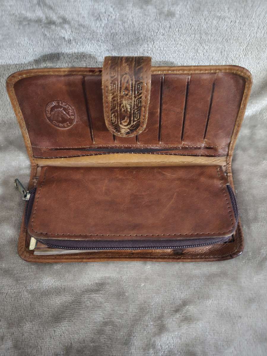 VINTAGE BROWN LEATHER GUADALAJARA WALLET USED USED