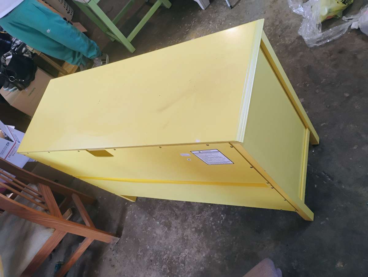 yellow cabinet