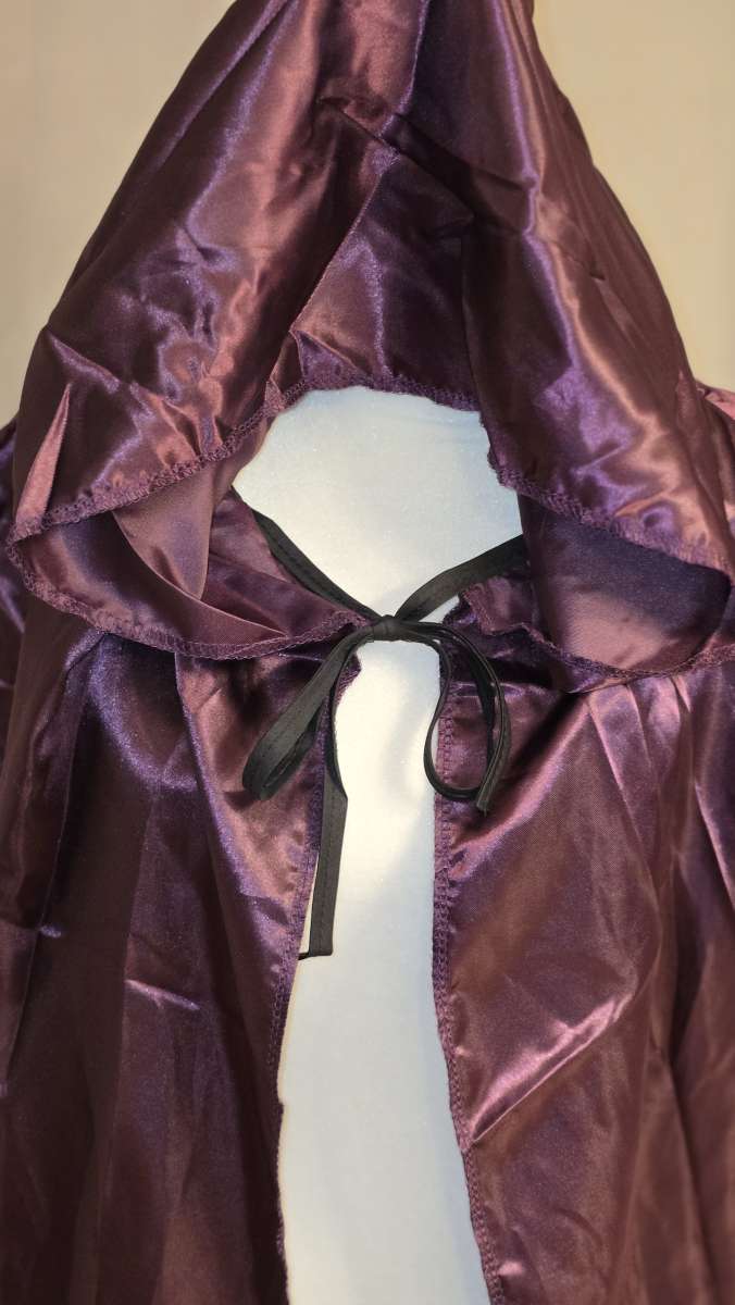 Unisex Dark Purple Hooded Cloak