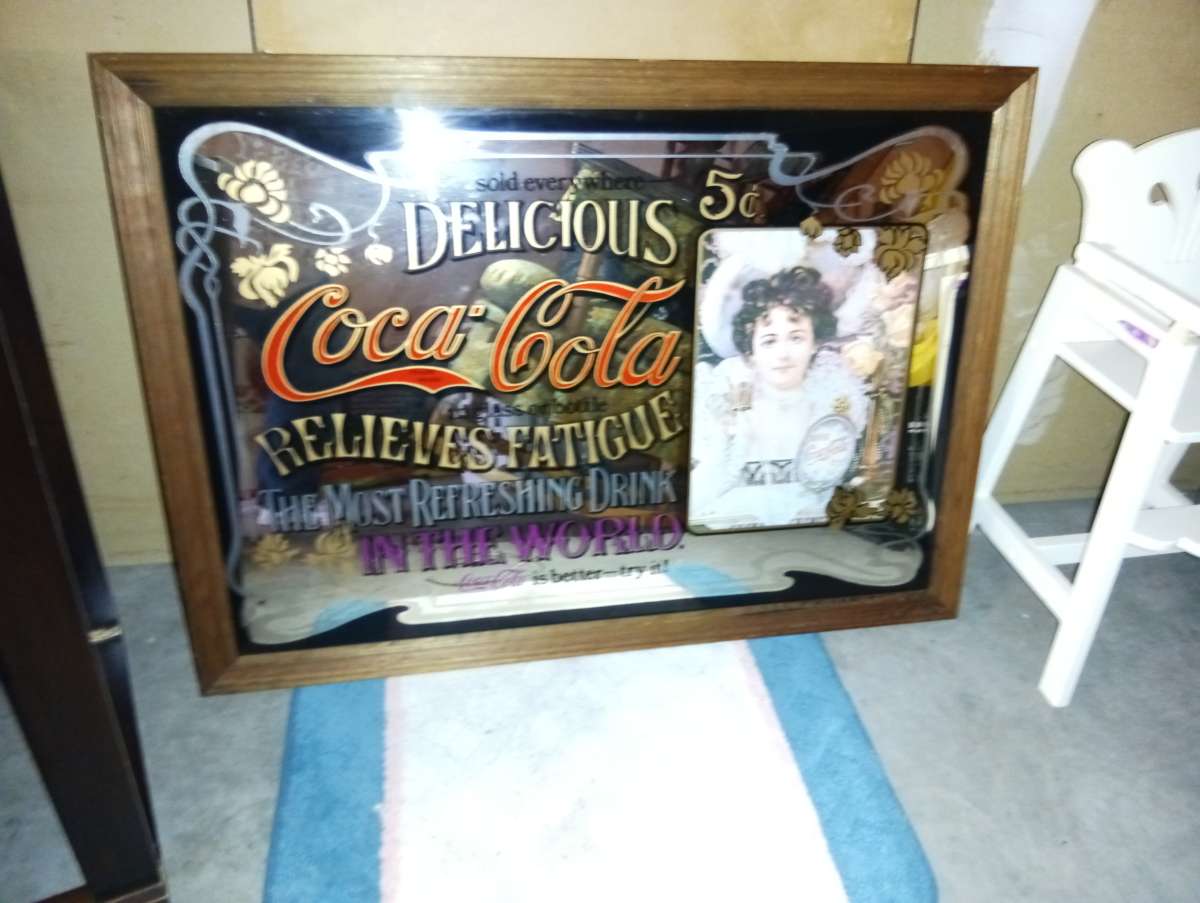 CocaCola Relieves Fatigue Framed Mirror Advertisement