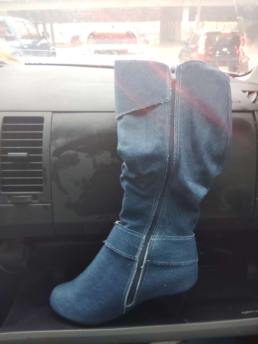 blue jean country style boots