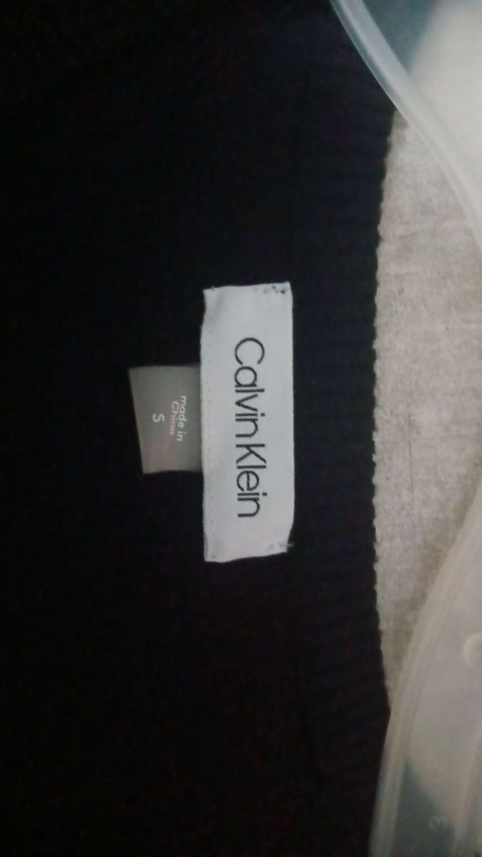 elegant modest Calvin Klein long sleeve black sweater dress