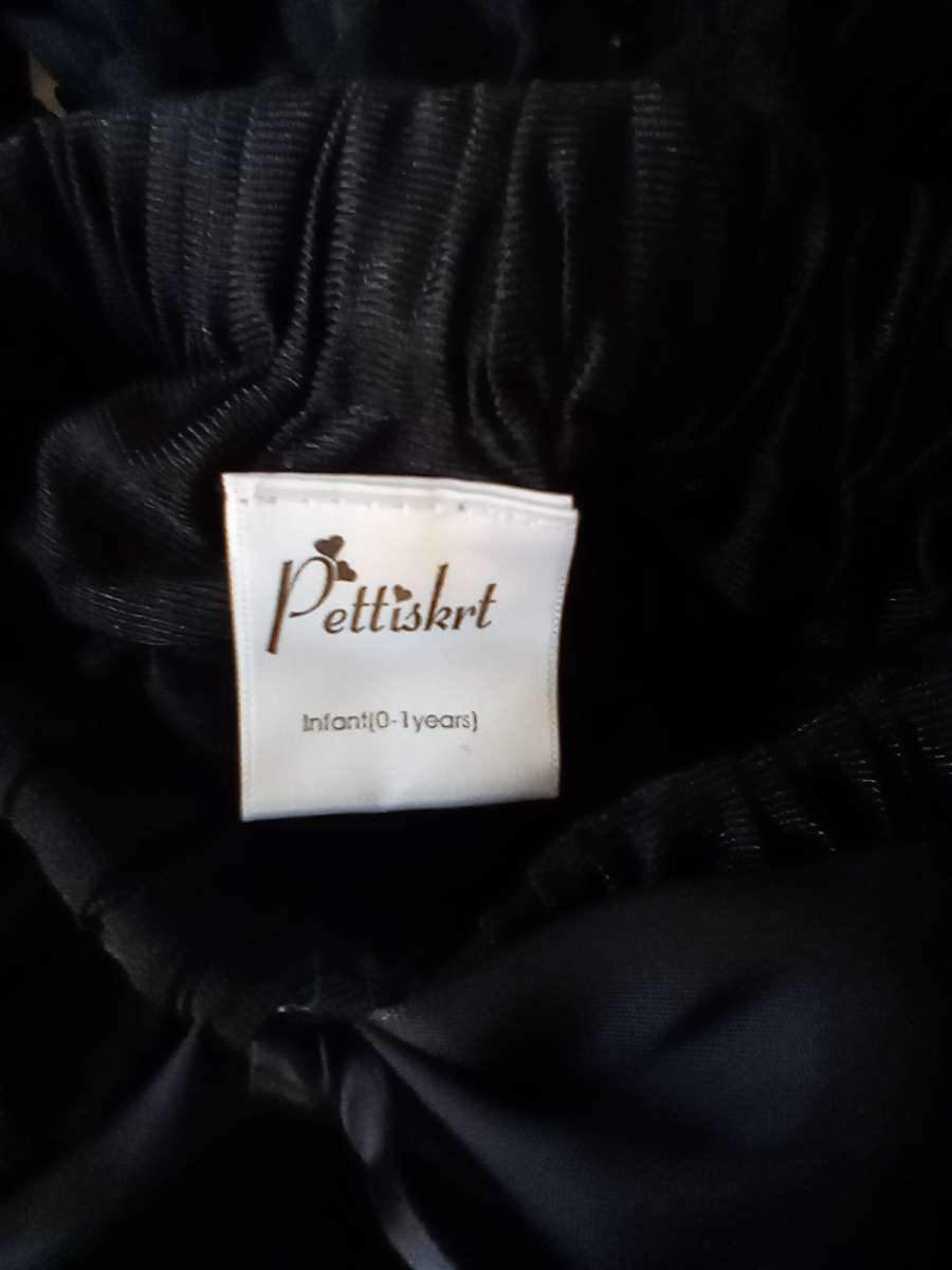 0 to 1yrs Black TuTu Pettiskrt EUC Bow Cinches Waist