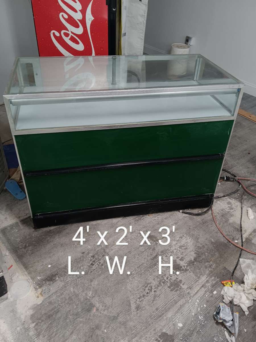 Glass Display cases with lights