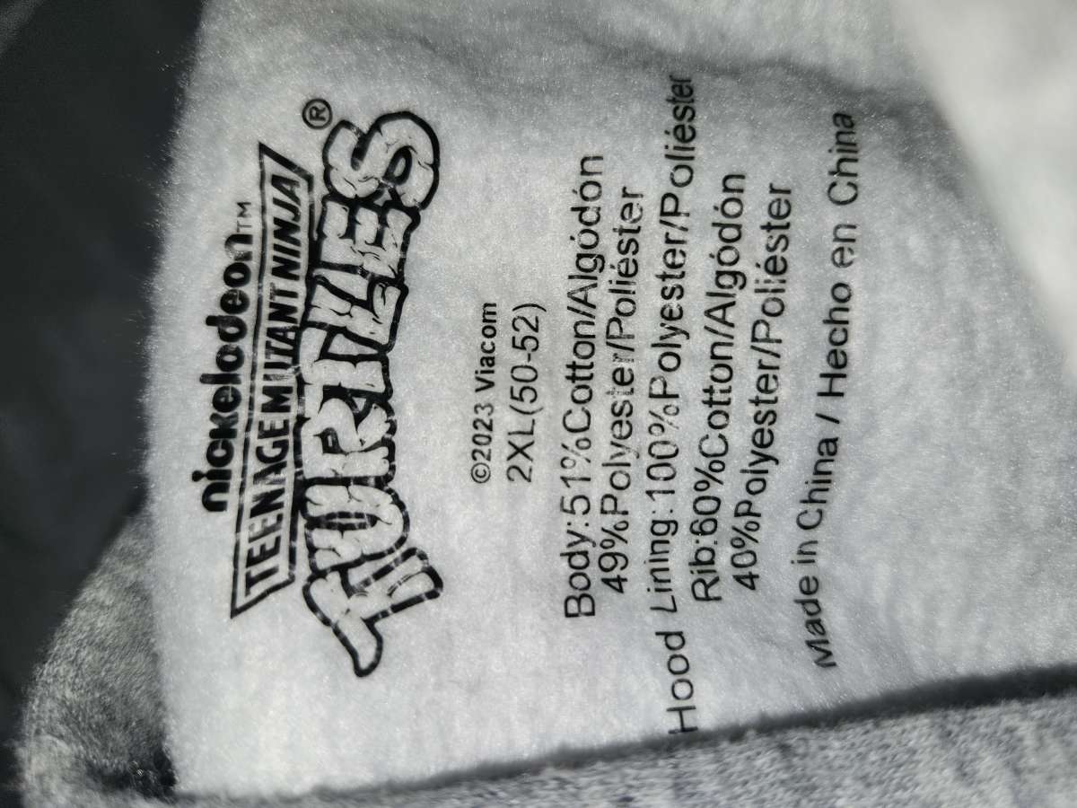 2XL TEENAGE MUTANT NINJA TURTLES PULLOVER HOODIE