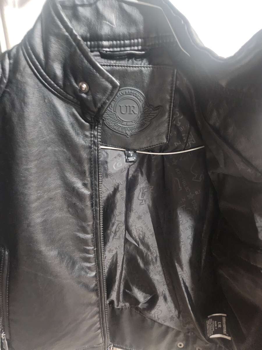 urban republic boys black leather jacket