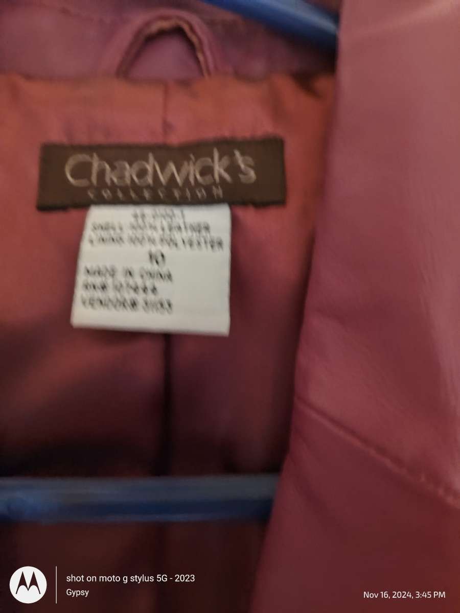 Chadwick purple leather jacket