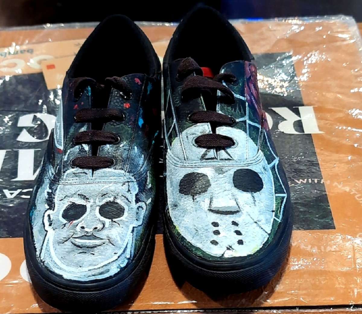 Custom Hand Painted Levi Mens Size 12 Shoes