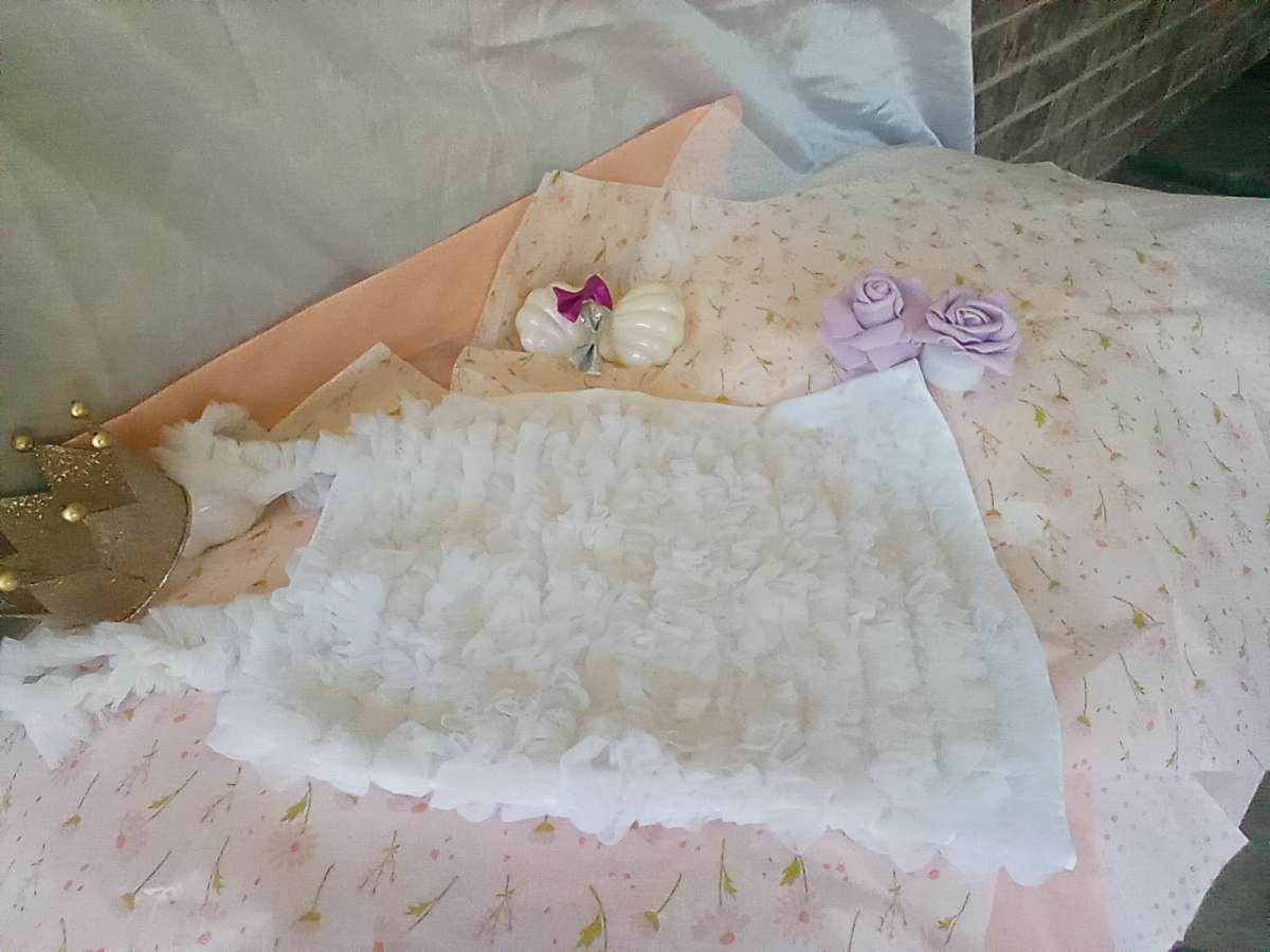 White Dance Wear Tank Ruffles EUC