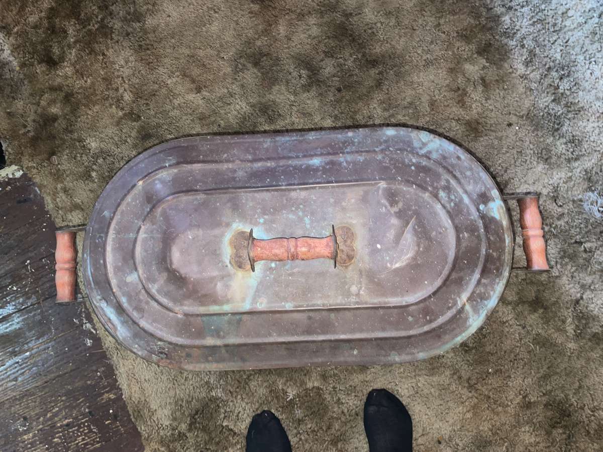 antinque copper boiler basin tub