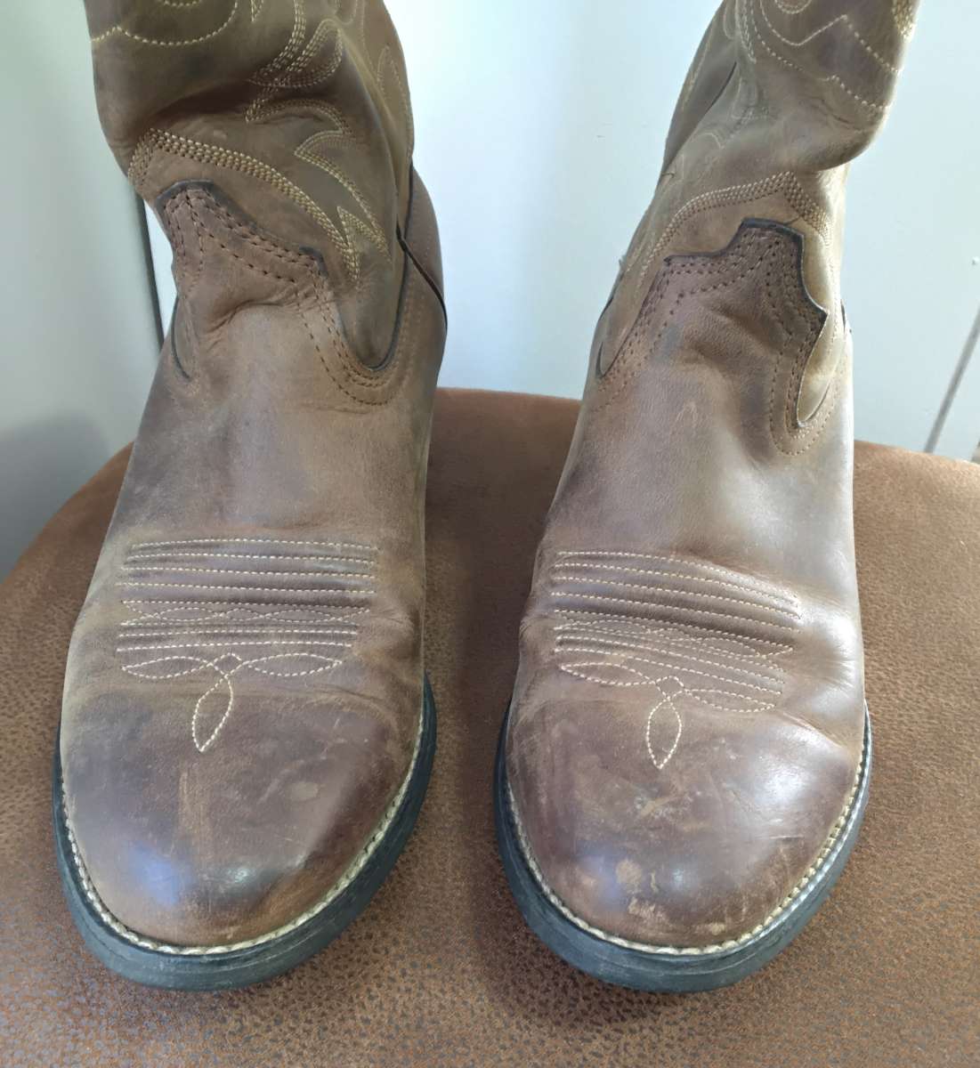 ARIAT WOMENS WESTERN BOOTS SIZE 65 COWGIRL BROWN LEATHER