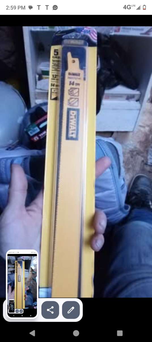 3 DeWalt saw saw blades 1 pairs of mechanic gloves MUST GO