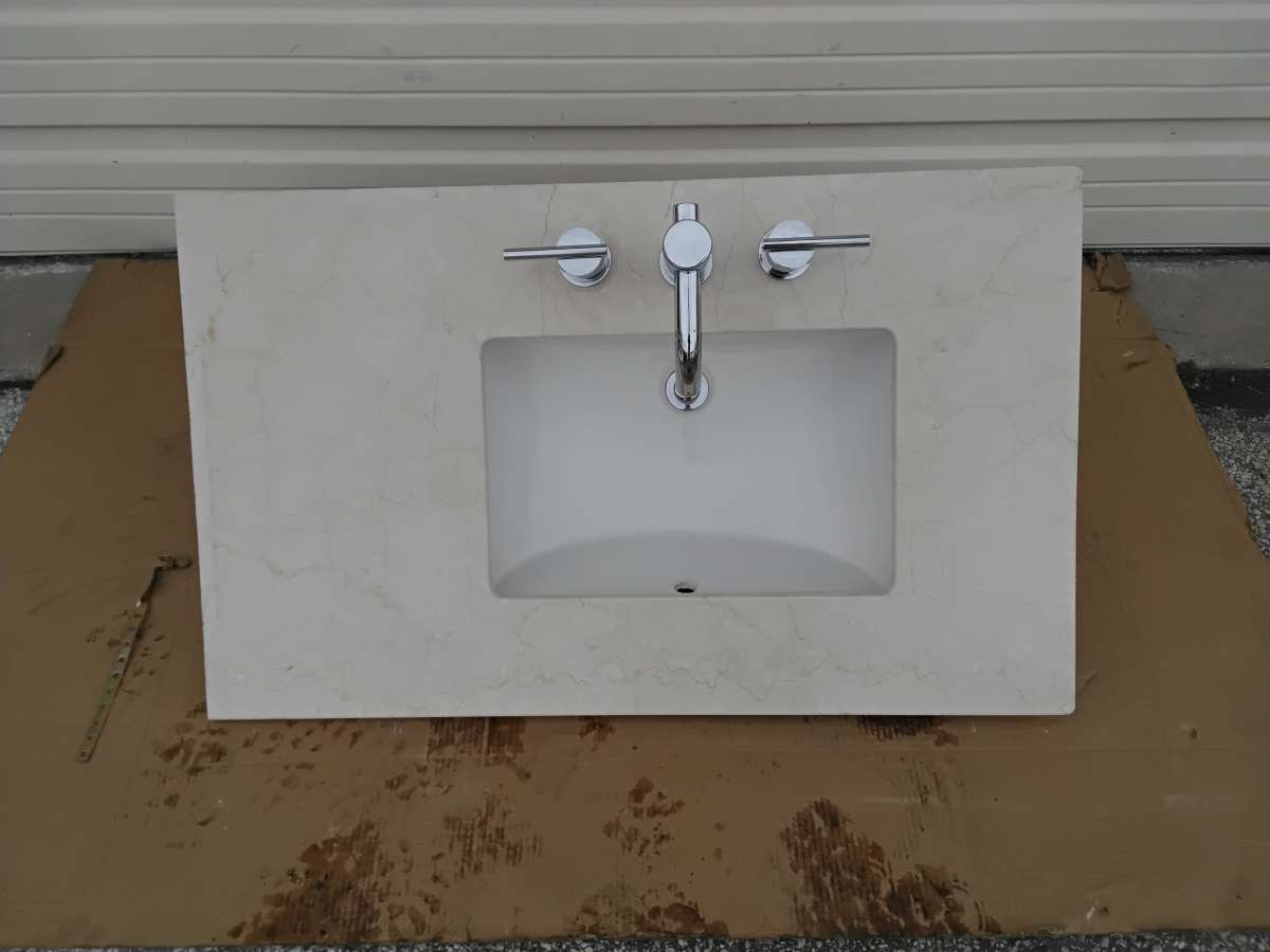 Bathroom Granite Vanity Top with Sink Faucet Display Model