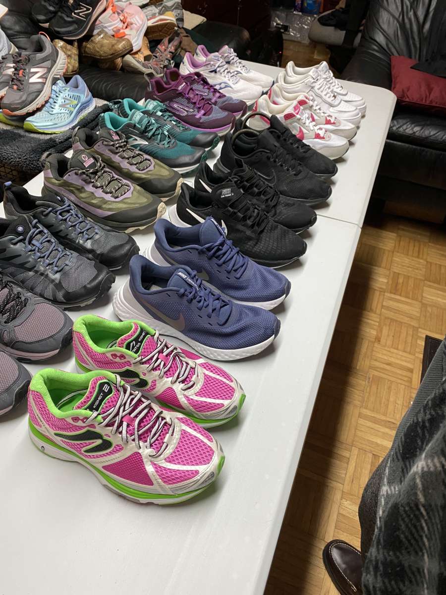 12 Pairs Womens Athletic Mixed Brands Sneaker Bundle Size 9