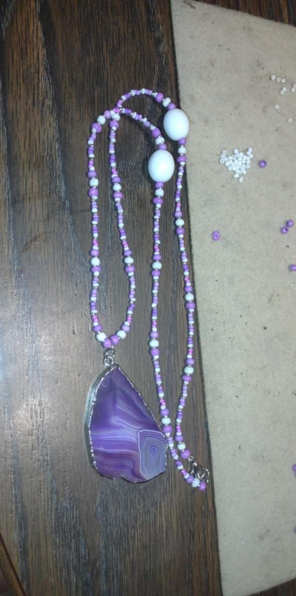 purple stone necklace