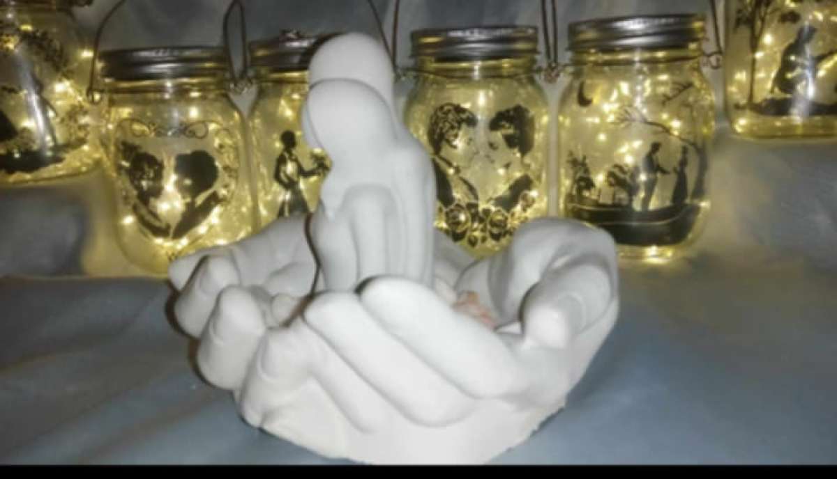 Cement Hand statues