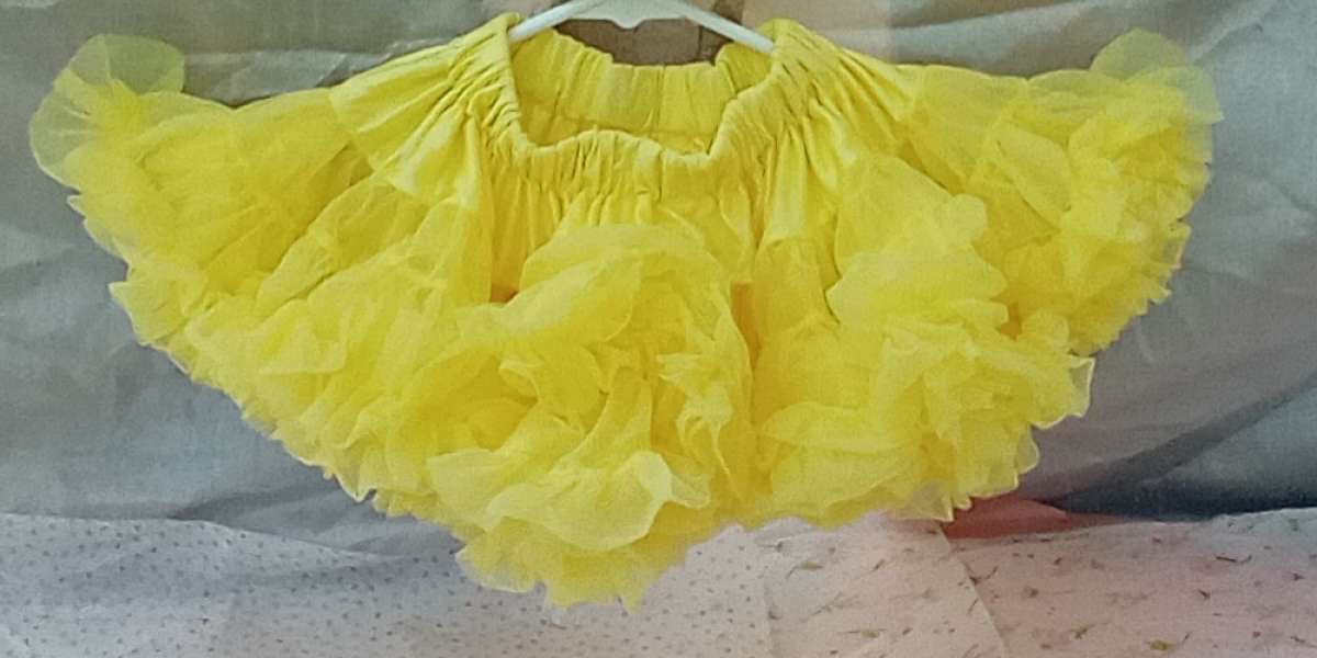 0 to 1yrs Yellow TuTu Pettiskirt EUC Bow Cinches Waist