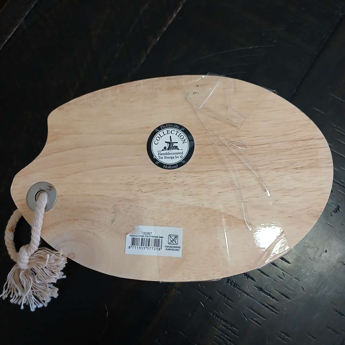 Delftware Collection Tile and wood cheese tray cutter knife