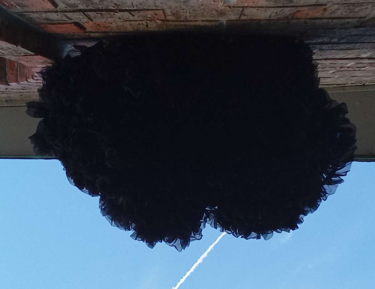 6yrs Blk Teal TuTu Pettiskirt EUC Bow Cinches Waist