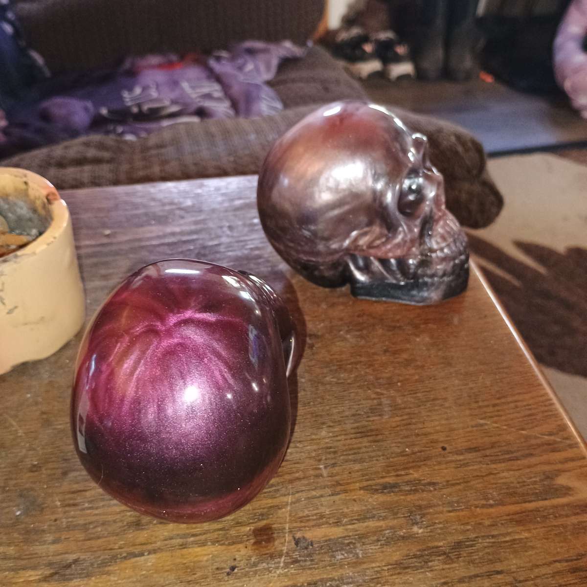 Epoxy Resin Skull Multiple Colors  Black 3 Tall 3 Wide 4 Tal