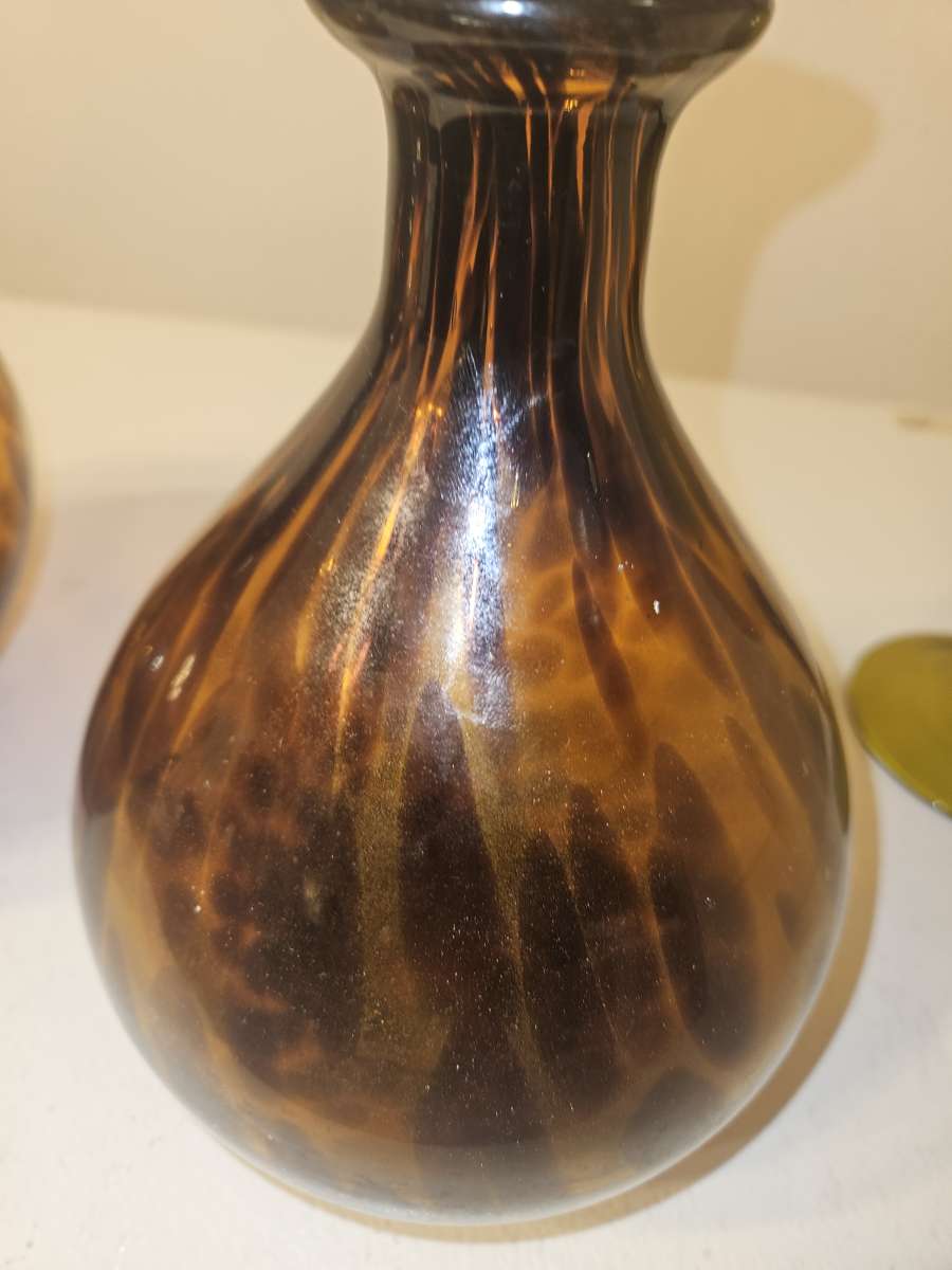 vintage amber glass vases