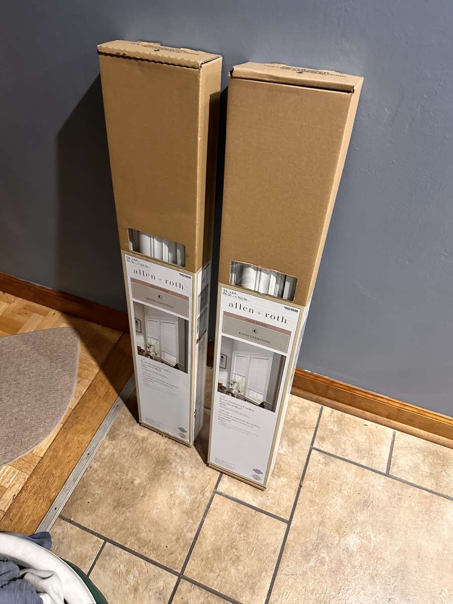 Allen Roth 2 in room darkening faux wood white 34 64 blinds