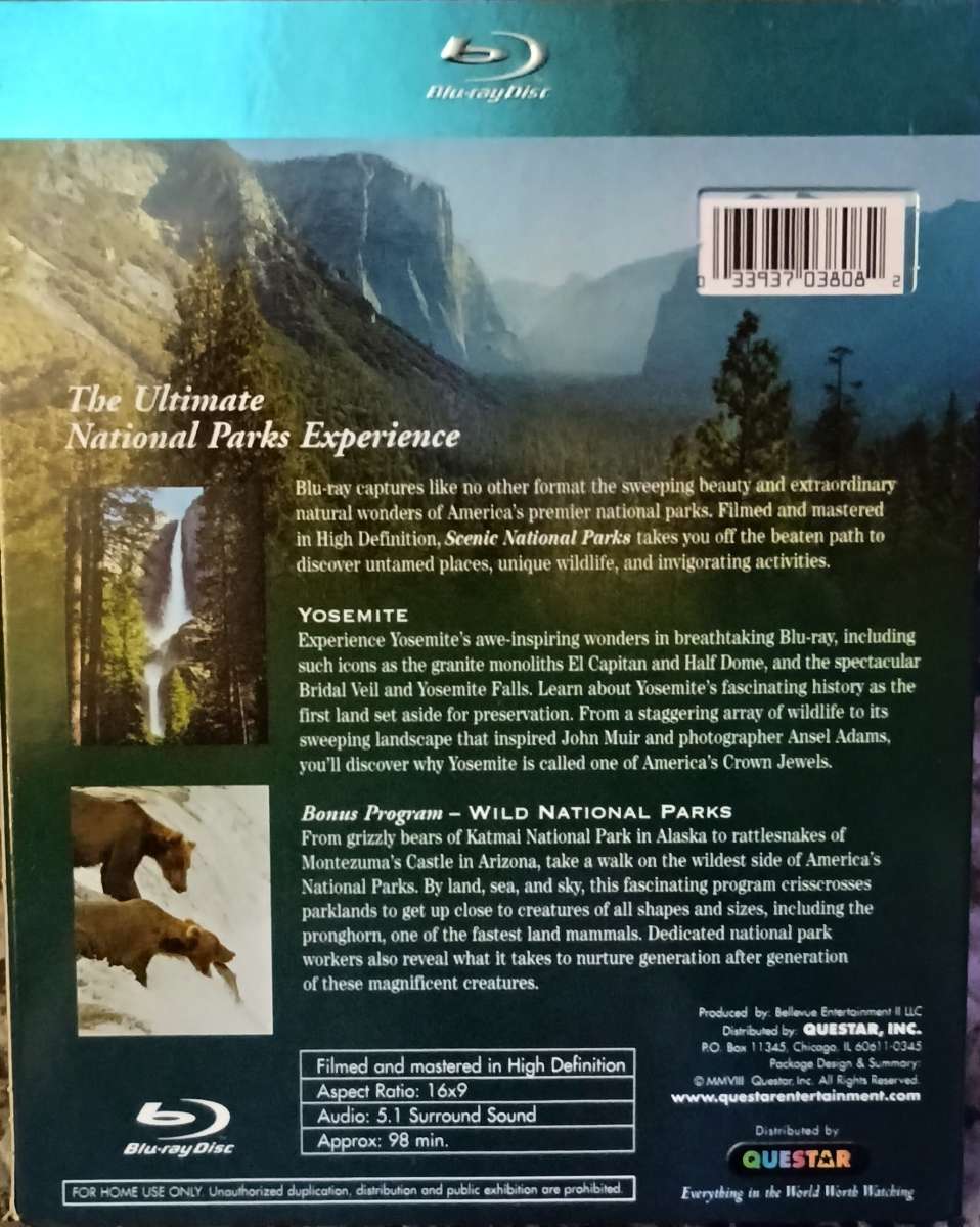 Yellowstone and Yosemite  bluray