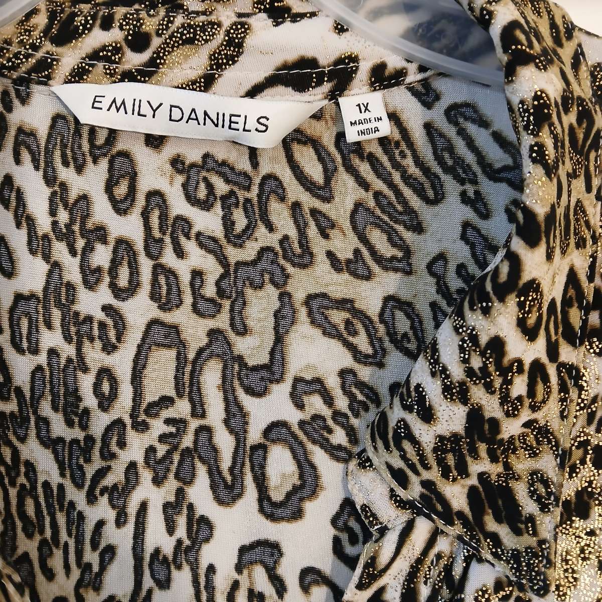 Emily Daniels Leopard Print Blouse Size 1X