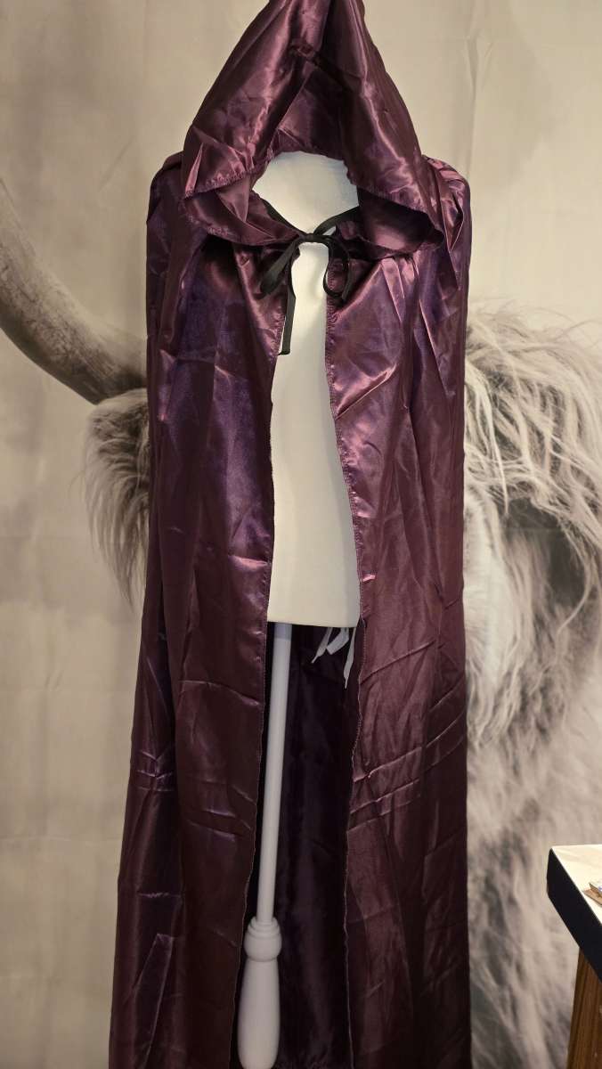 Unisex Dark Purple Hooded Cloak