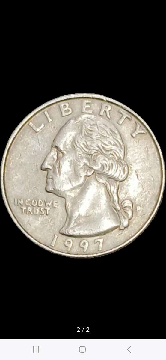 Washington Quarter 1997 D Error Coin