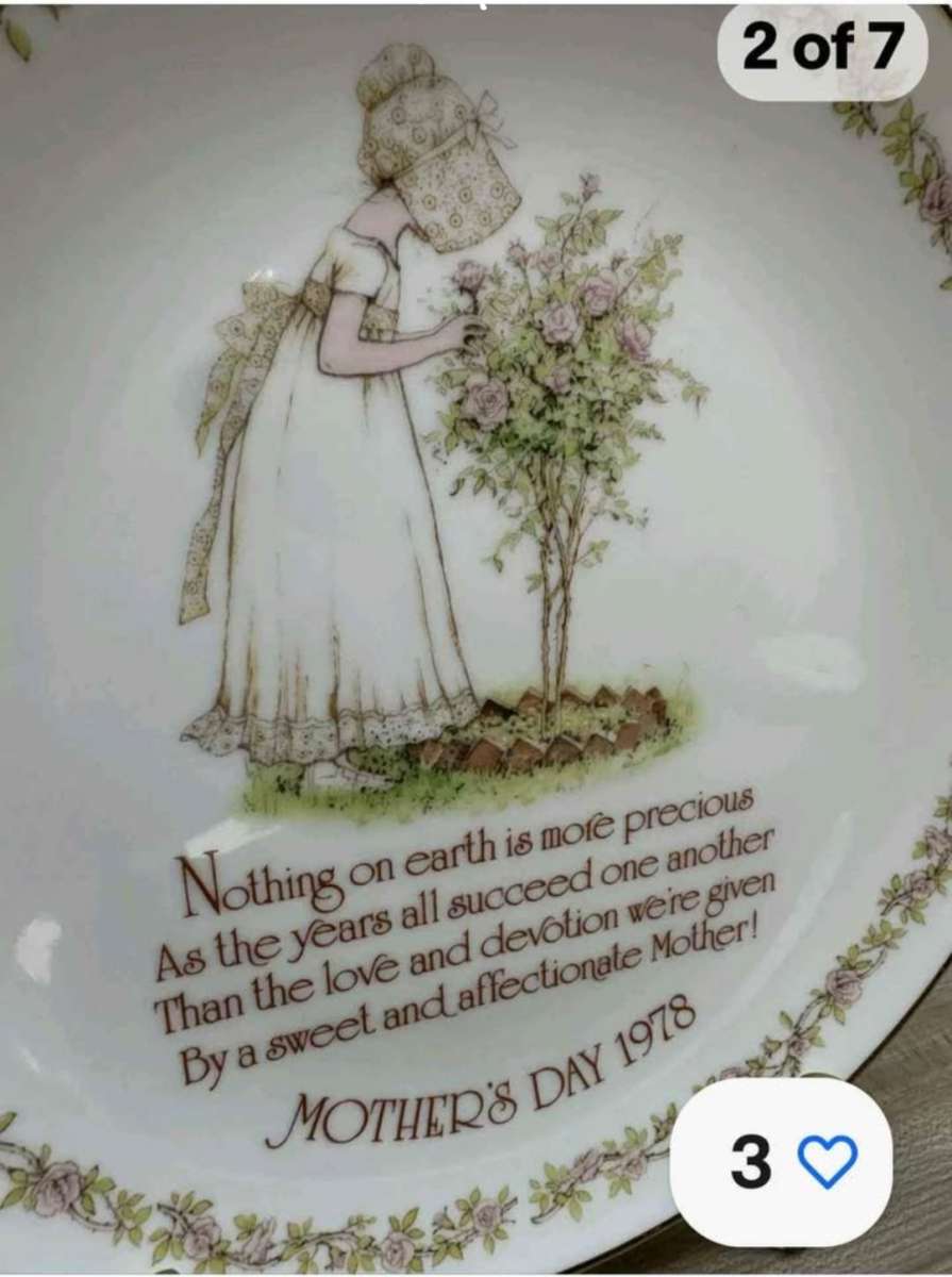 Commemorative Mothers Day 1978 Plate Holly Hobbie American G