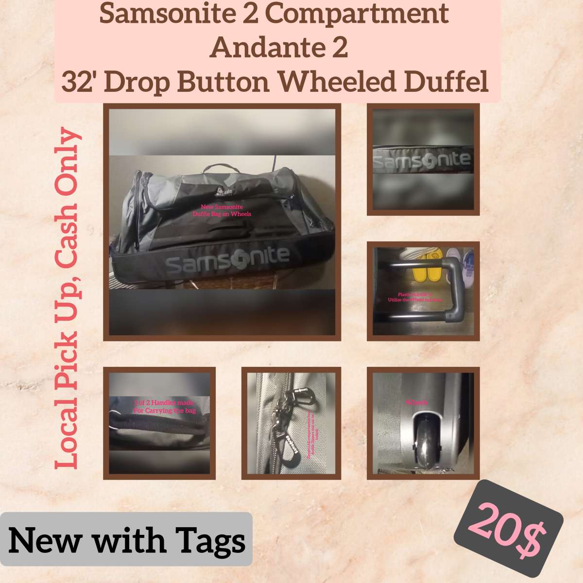 NWT Samsonite Wheeled Duffle Bag