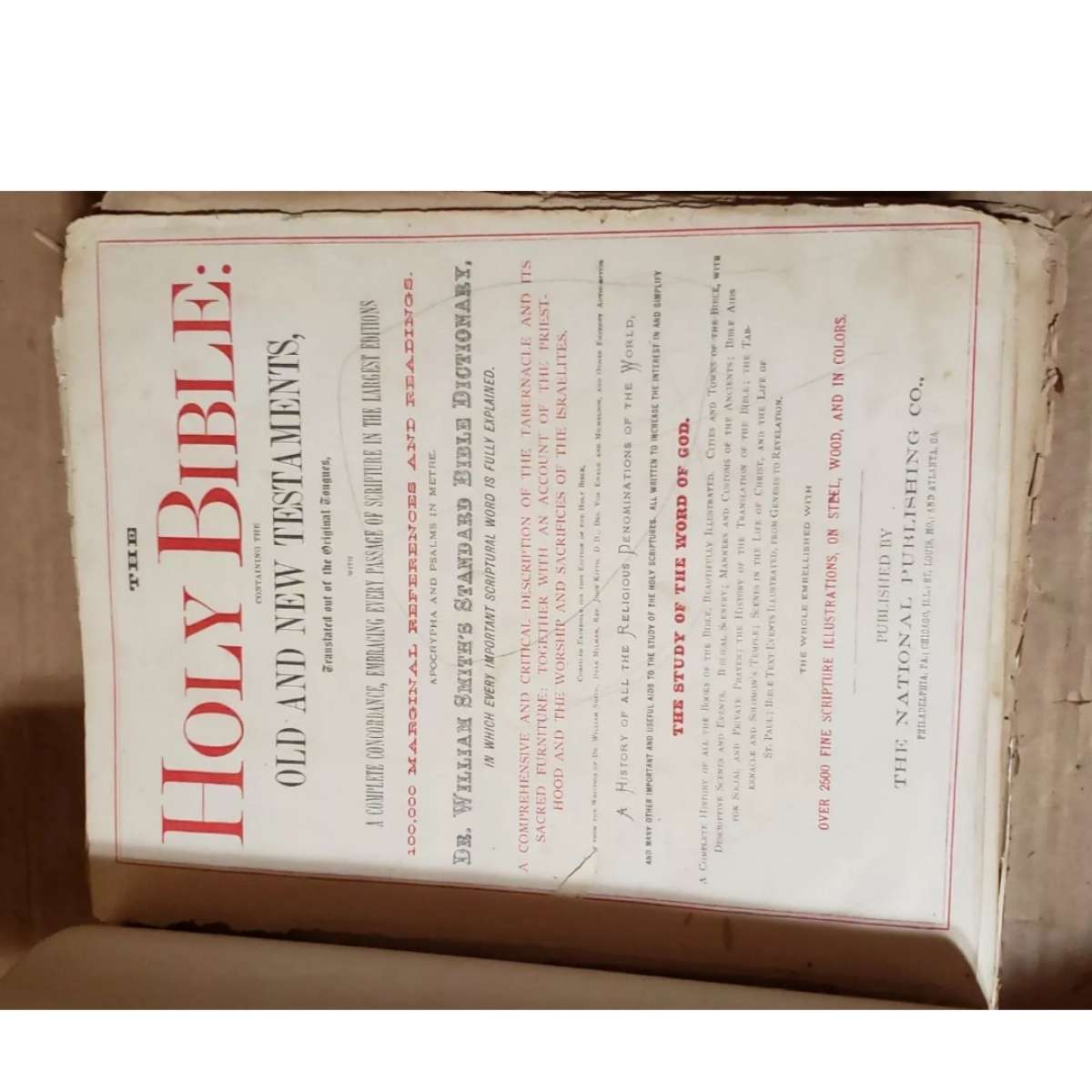 1870 Holy Bible Old  New Testaments Large Antique