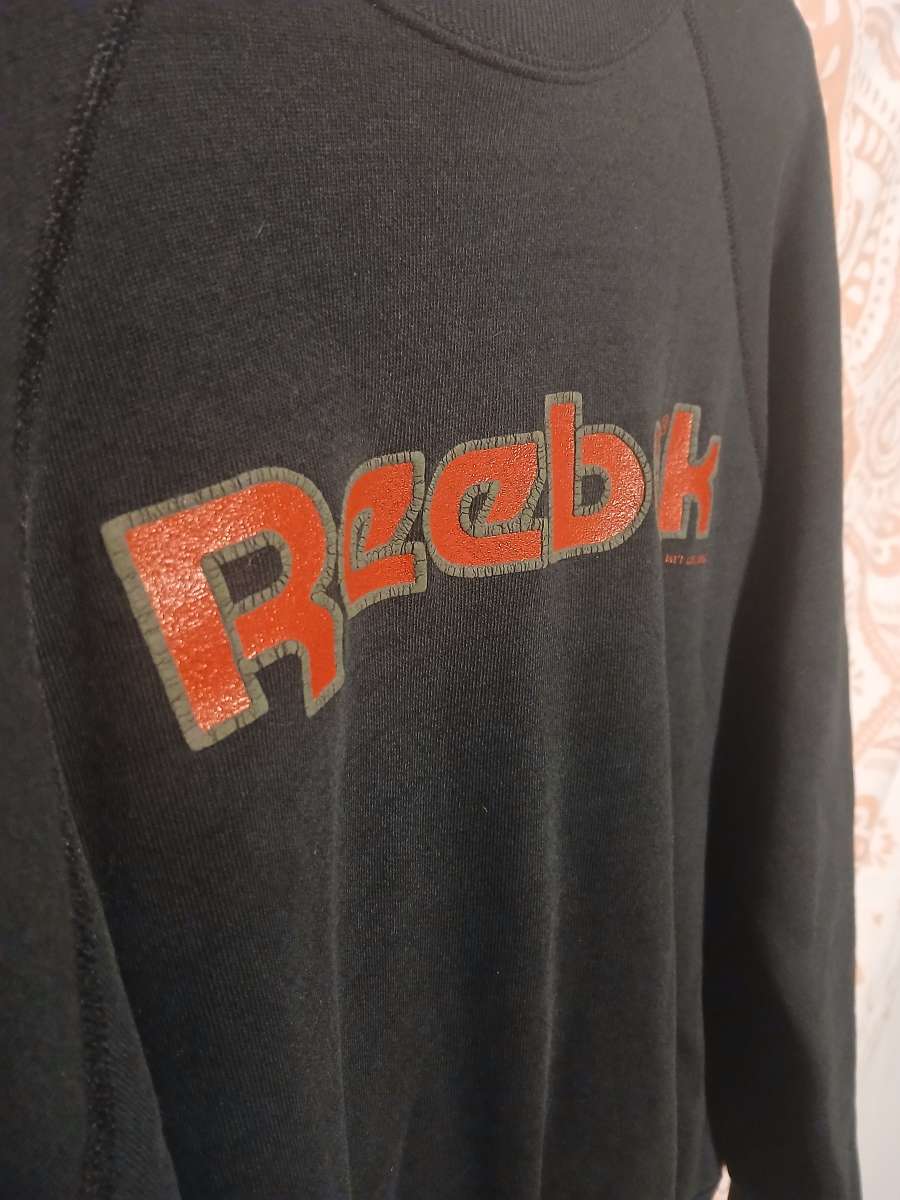 Mens 1986 Vintage Reebok Medium Crewneck Sweater Sweatshirt