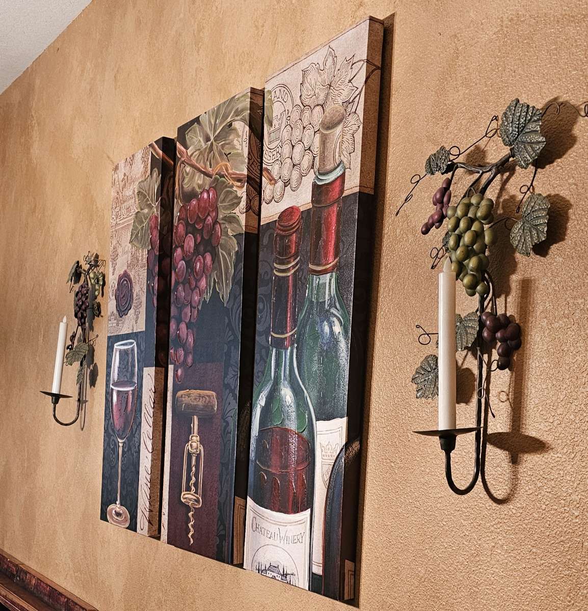 Wine and grape themed wall art