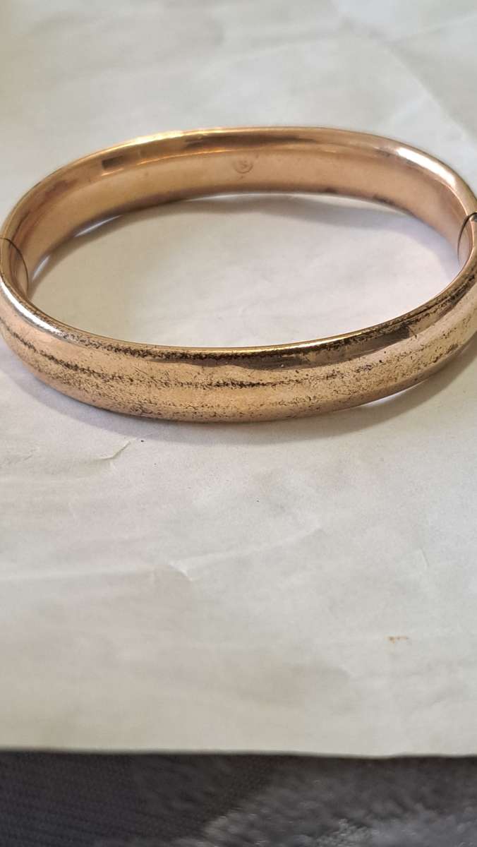 Antique rose gold bangle bracelet