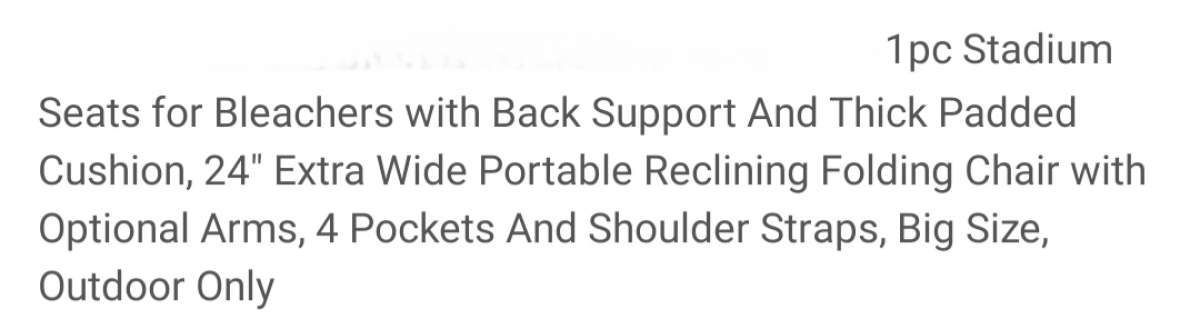 portable stadium chair