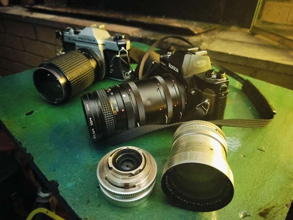 Pentax and Konica 35mm cameras