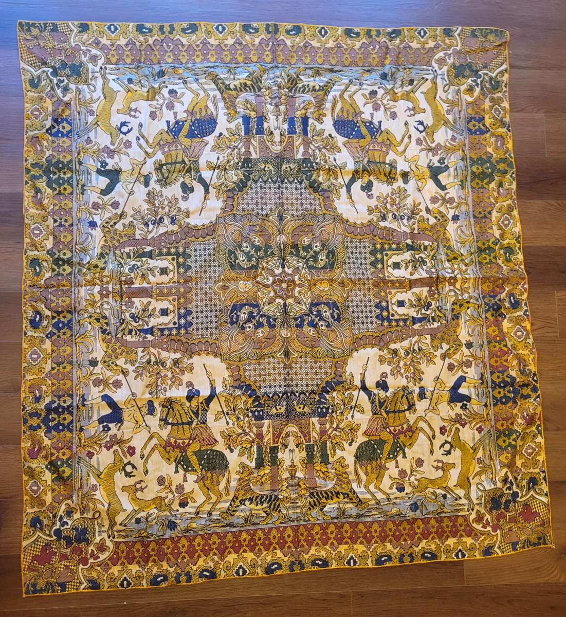 Embroidered Persian Tapestry Tablecloth Blanket Wall Decor