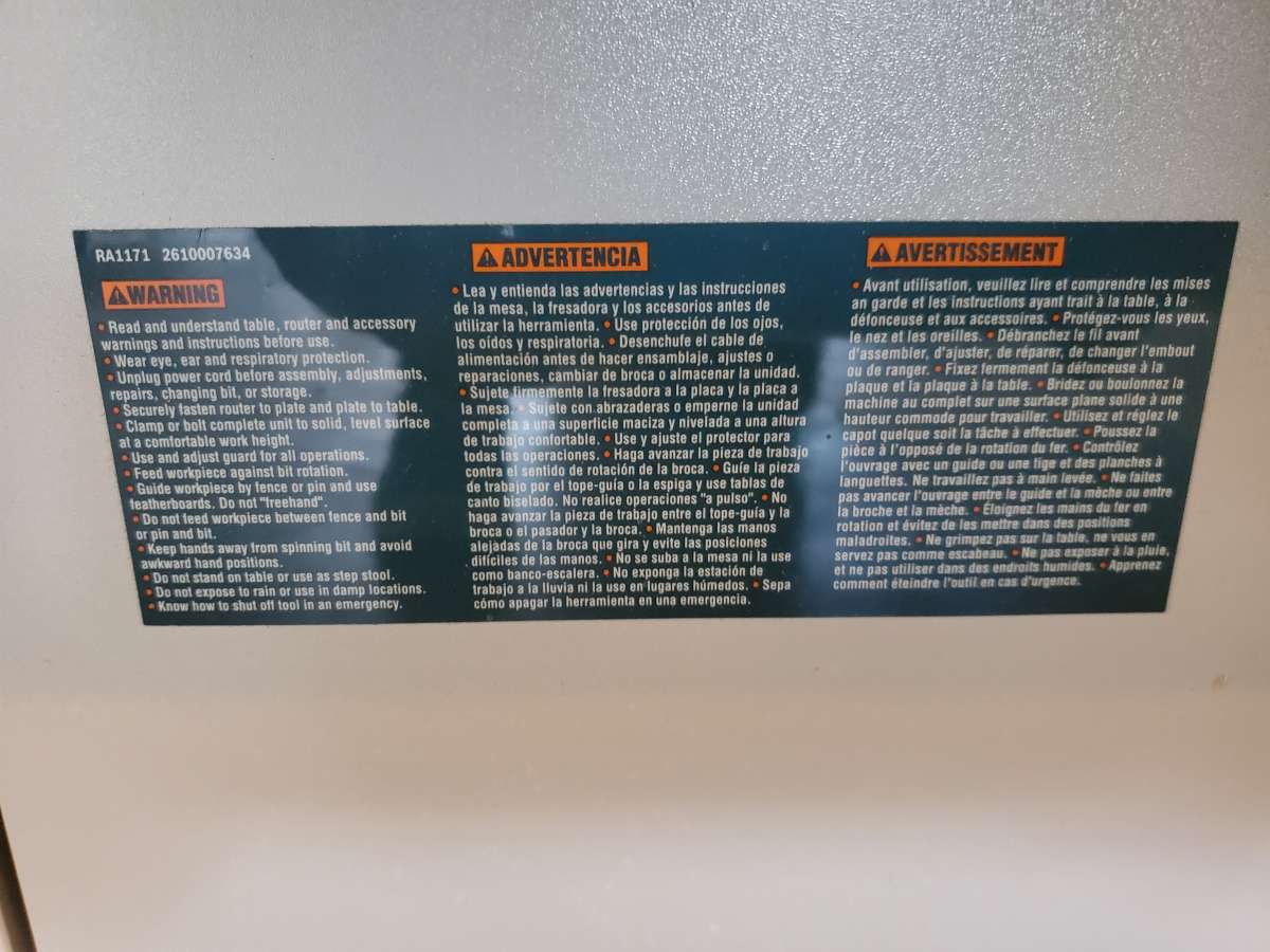 Bosch  Router Table  Includes Fence Board  Model RA1171  Lig