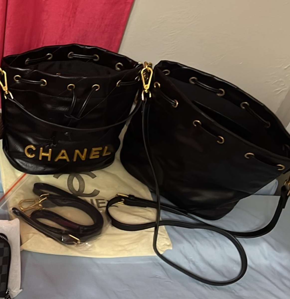 Bucket Bag Black Leather