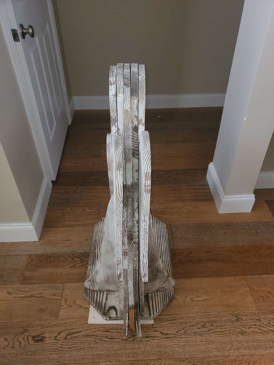 Wooden Folk Art  Praying Angel Pedestal 30L x 17W x 41H