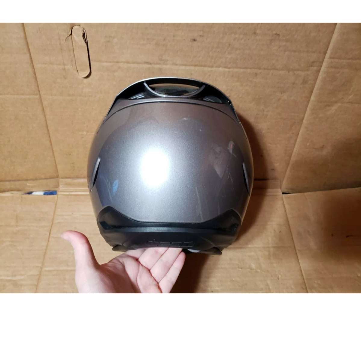 Icon Airmada Gloss Helmet Medallion Silver Medium Like New