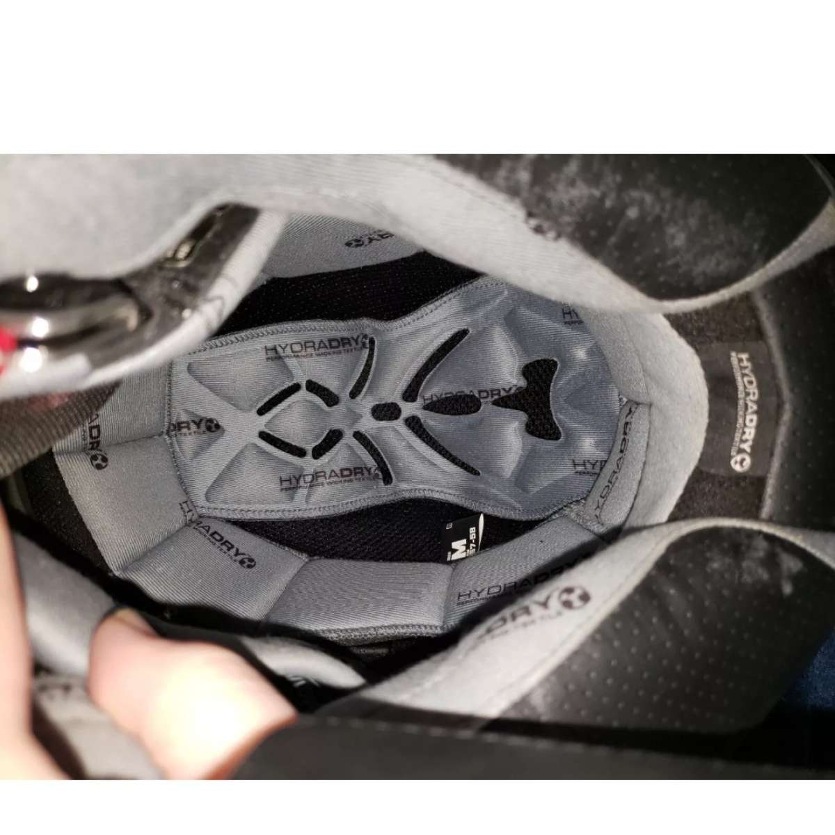 Icon Airmada Gloss Helmet Medallion Silver Medium Like New