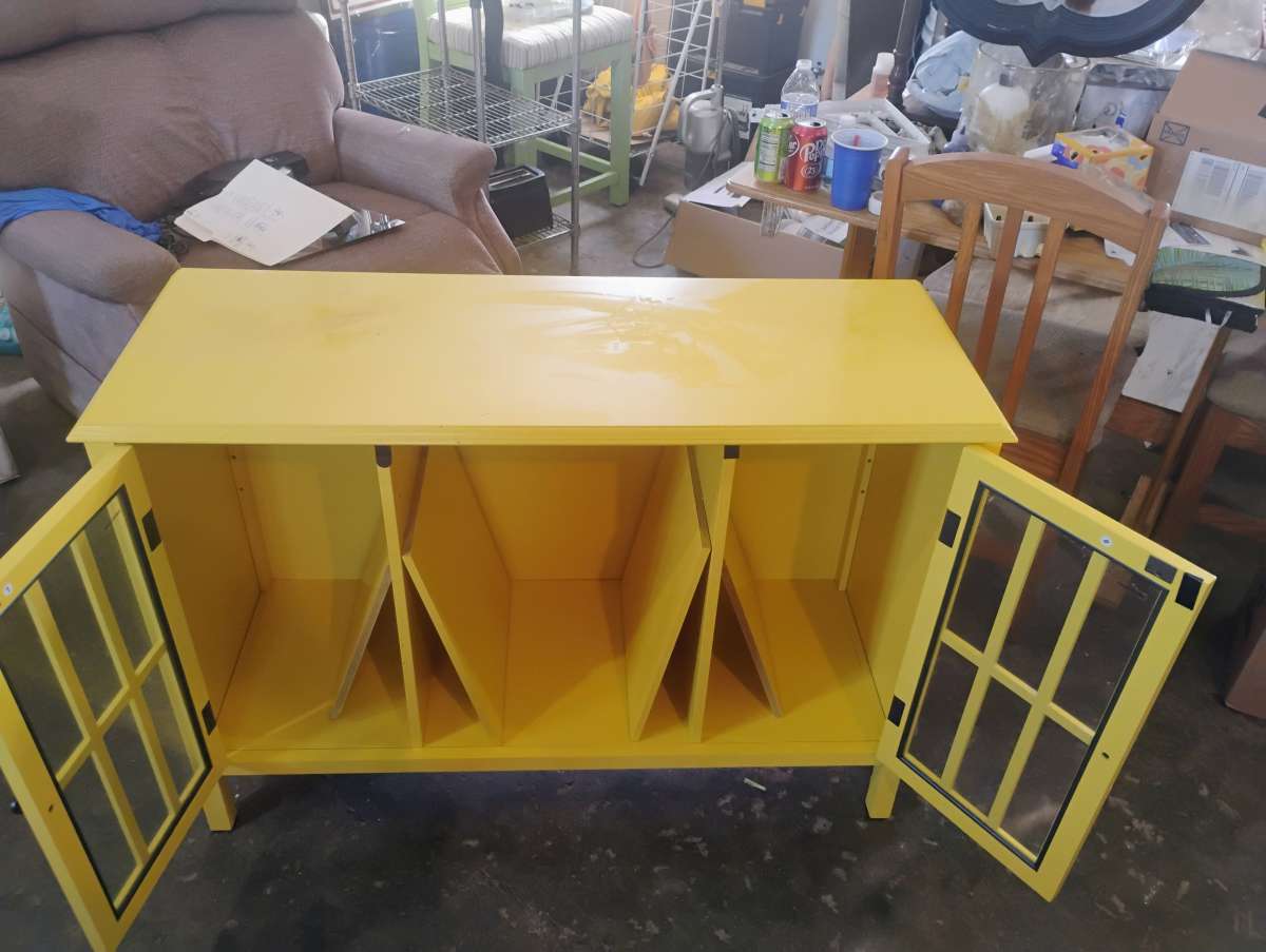 yellow cabinet